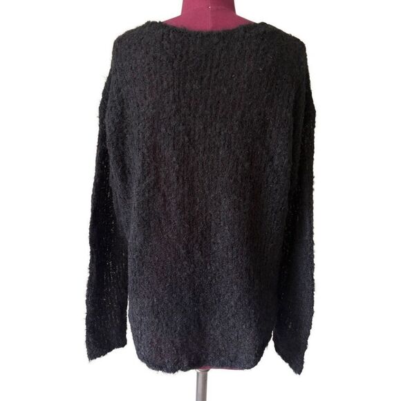 RAG & BONE FREDA ALPACA BLEND V NECK SWEATER size S Small Black Relaxed - Picture 4 of 10
